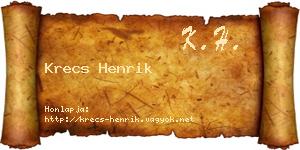 Krecs Henrik névjegykártya